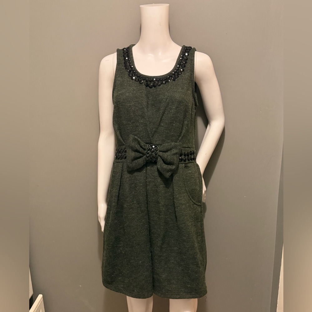 Gray Knit  Bow Tunic/Dress Size L